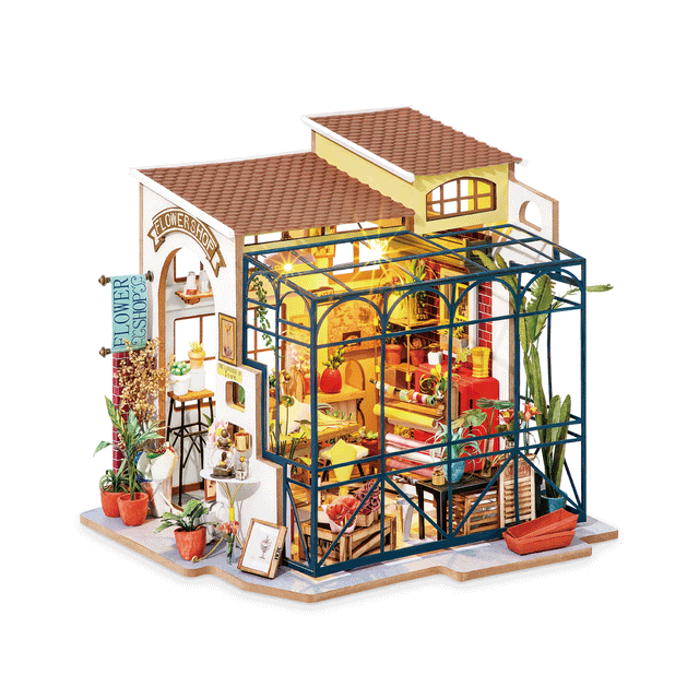Hands Craft DIY Miniatures Dollhouse Kit | Emily's Flower Shop (DG145)