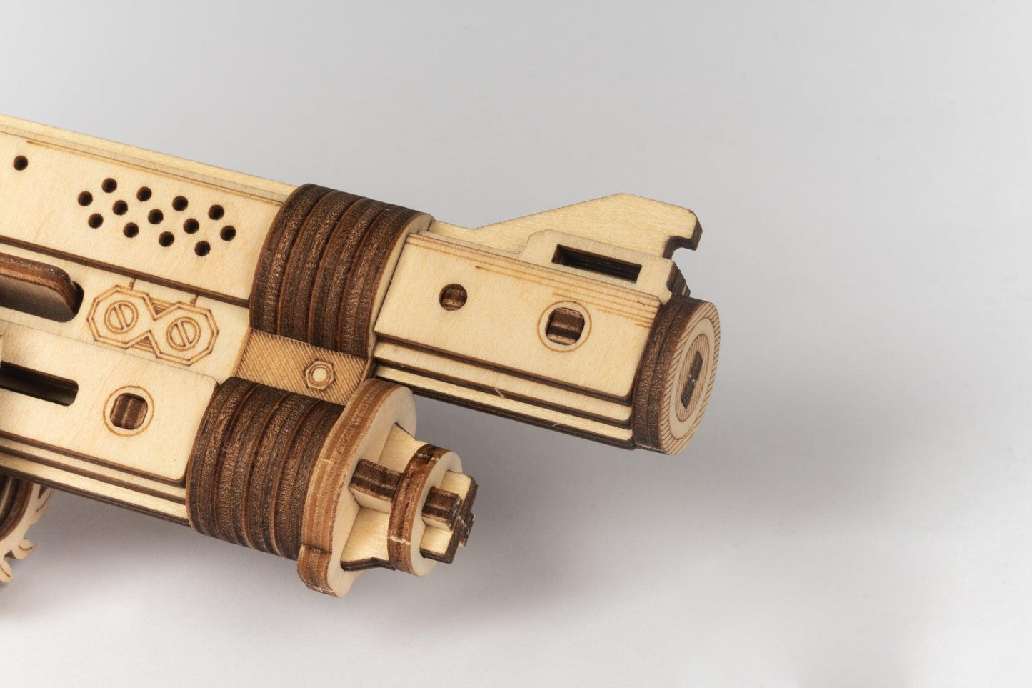 3D Mechanical Wooden Puzzle | Rubber Band Pump Action Shotgun - Hands Craft US, Inc.