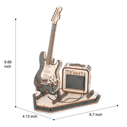 Modern Wooden Puzzle | Electric Guitar - Hands Craft US, Inc.