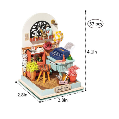 DIY Miniature House Kit | Record Mood (Study) - Hands Craft US, Inc.