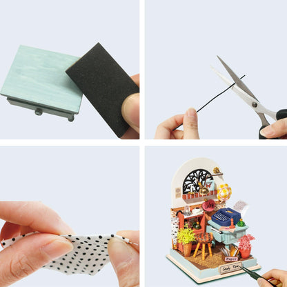 DIY Miniature House Kit | Record Mood (Study) - Hands Craft US, Inc.